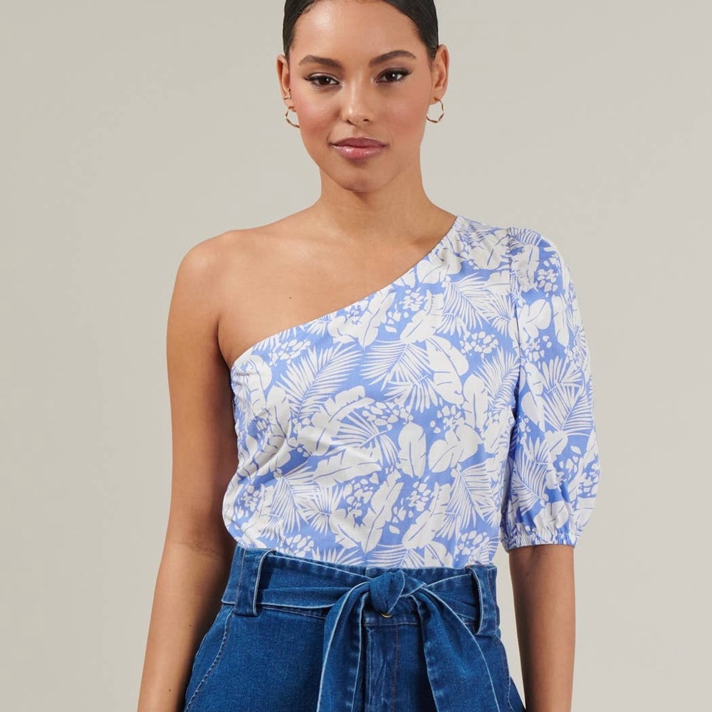 Azul Tropical One Shoulder Blouse